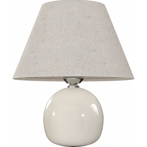 Lampada da tavolo vintage 25 x 25 x 27 cm con interruttore, ceramica bianco crema (1/5)