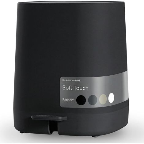 Poubelle de salle de bain, 5 l, avec couvercle à fermeture douce et seau intérieur, poubelle de salle de bain, toilettes, design élégant, noire (1/5)