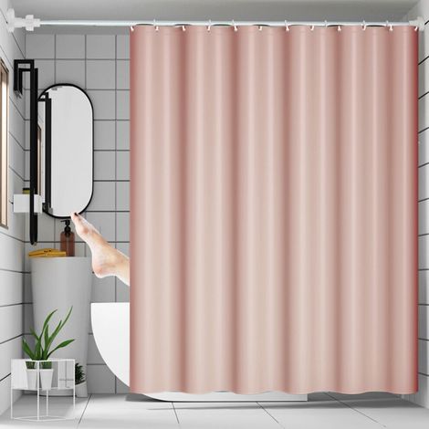 Cortina de ducha Lksixu, 119 cm x 180 cm, fabricada en material PEVA, impermeable y de secado rápido, con ganchos, forro de plástico minimalista, apta para bañeras y spas.