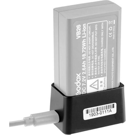 Chargeur USB CC 5 V Entrée CC 8,4 V Sortie pour Charger la Batterie Flash GODOX V1S V1C V1N V1F V1O V1P à tête Ronde Noir (1/5)
