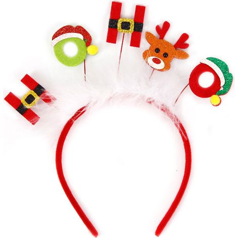 (Weißes Rentier-Haarband HO) 1 Weihnachtshaarband für Kinder, Rentiergeweih, Weihnachtsdekoration, Partydekoration für Erwachsene (1/2)
