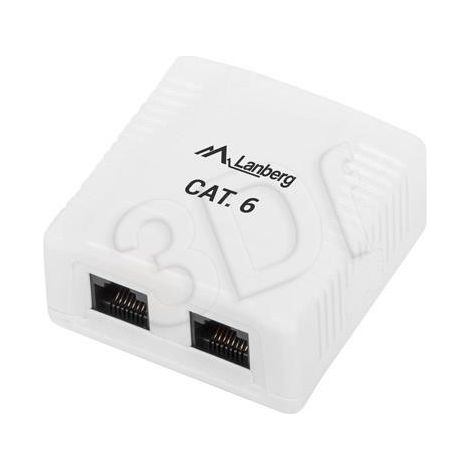 ROSETA DE SUPERFICIE LANBERG CAT.6 UTP 2X TOMA RJ45 BLANCO (1/5)