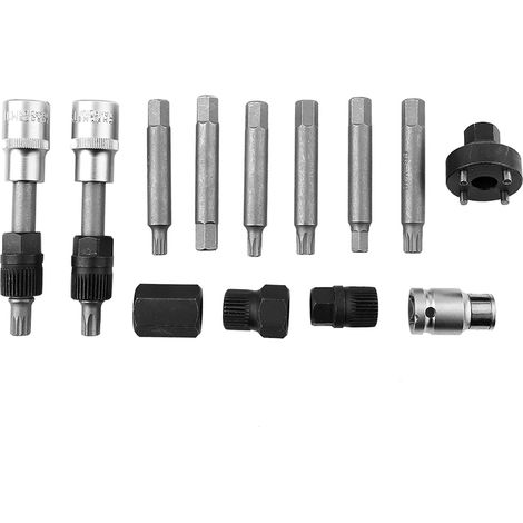 13 Pièces Clé à Poulie Alternateur Extracteur Douille Outil Garage Kit Service (1/5)
