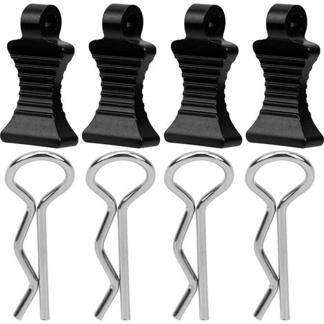 4 R-förmige Befestigungsclips aus Aluminiumlegierung für 1/10 RC-Karosserien (schwarz) (1/5)