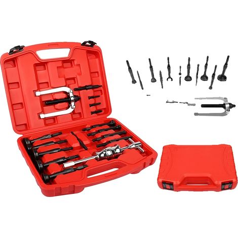 Juego de extractores de rodamientos, kit de 16 piezas, compatible con rodamientos de 0,31" a 2,28", construcción de acero resistente, incluye martillo deslizante y mandriles, estuche de almacenamiento (1/5)