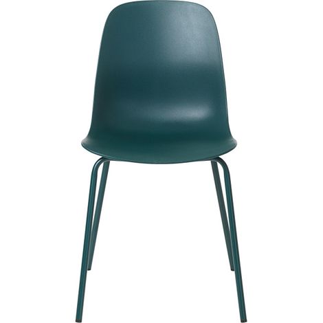 Lot de 4 chaises en plastique et métal - Vert d'eau - HEL (1/5)