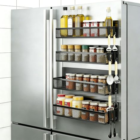 Etagere Magnetique Frigo Organisateur de Cuisine Sans Perçage Range Epices (1/5)