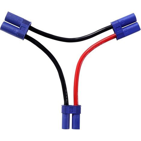 EC5-Seriell-Akkukabelanschluss, EC5-Seriell-Adapterkabel 1 Buchse auf 2 Stecker 12AWG, für RC-LiPo-Akkus (1/5)