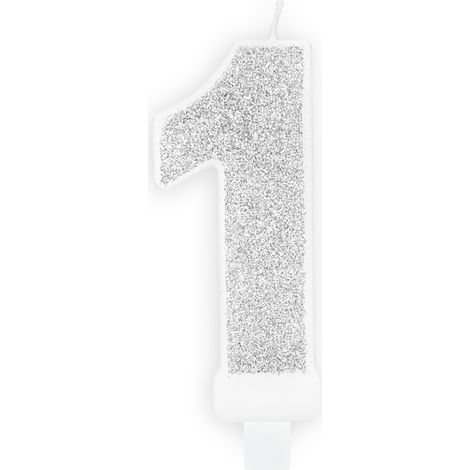 Candela numero 1 argento 1 pz. (1/3)