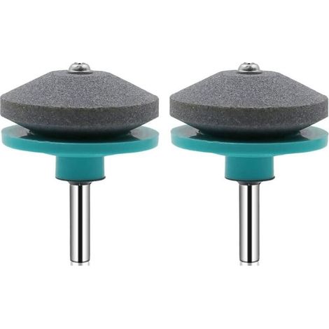 Lot de 2 aiguiseurs de lame de tondeuse à gazon universels pour perceuse électrique et perceuse manuelle Cyan (1/5)