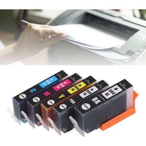 Les cartouches d'encre pour imprimante HP 364 avec remplissage d'encre sont compatibles avec les imprimantes Photosmart B8550/B8553/B8558/C6380/C6383/C5324 (cartouches d'encre 5 couleurs). (1/5)