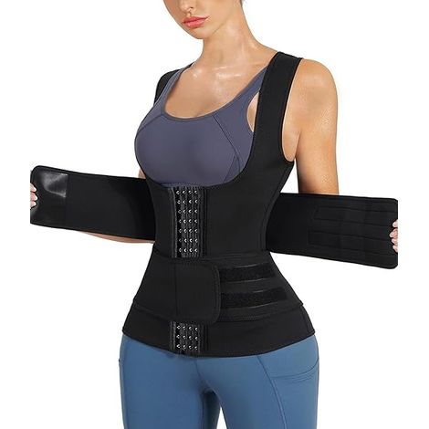 Gilet Sauna - Ceinture Amincissante - Soutien Lombaire - En Néoprène - Pour Femme - Taille Unique (1/3)