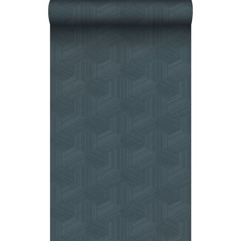 papier peint graphique 3D bleu foncé - Origin Wallcoverings (1/5)