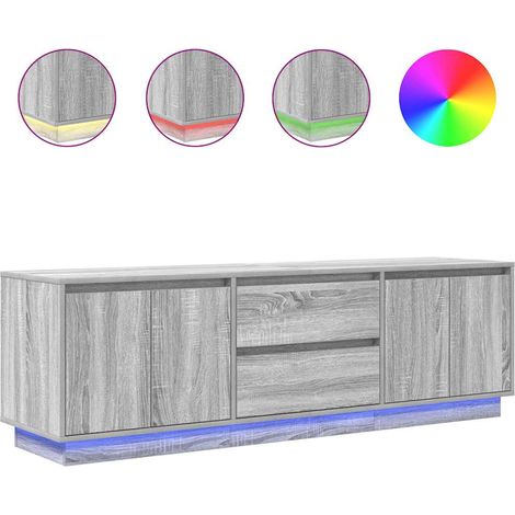 Mueble de TV de diseño moderno con espacio de almacenamiento 160,5 x 41 x 50 cm fabricado en madera de ingeniería Sonoma gris 020055835
