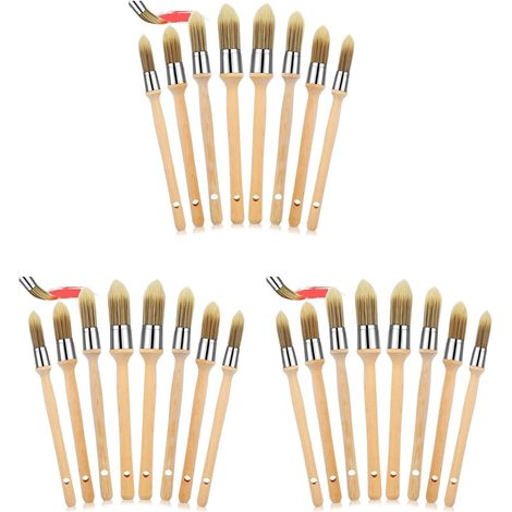 24 PièCes Pinceau de Garniture avec Manche en Bois Outil de Peinture à Bord Rond Pinceaux pour Coin de Mur de Maison Art des Bords (1/5)