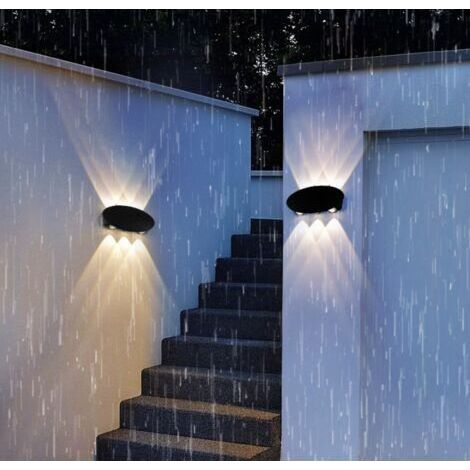 NALOOKAMIC 6 LED Applique extérieure Intérieur et extérieur LED étanche blanc chaud lumière applique murale terrasse lampe
