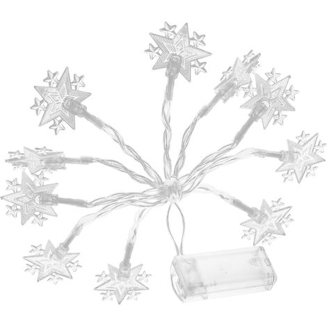 Lot de 2 guirlandes lumineuses à 20 LED en forme d'étoile à cinq branches, étanches IP65, lumière chaude, 3 m (1/5)