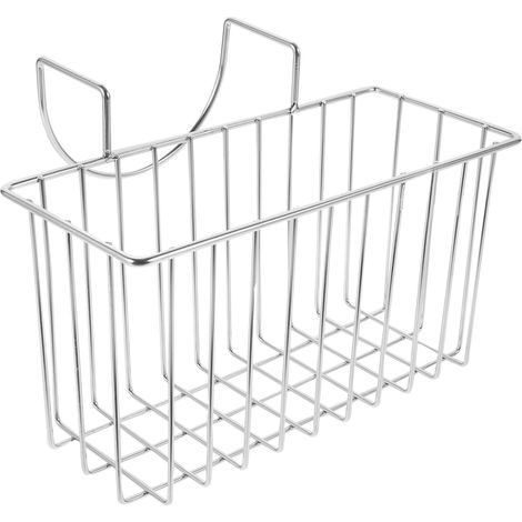 Panier D'évier en Acier Inoxydable Drainage et Bords Lisses, Organisateur Pratique pour Évier Cuisine Argenté, pour Rangement et Séchage (1/5)