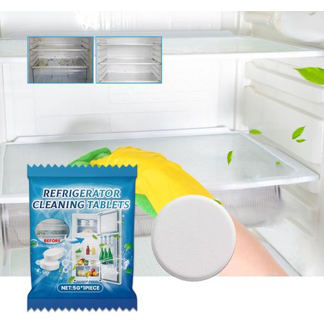 Kühlschrankreinigungstabletten – Tiefenreinigung für Gefrierschränke, entfernt Kalk und Gerüche aus Ritzen – Brausetabletten – 5 g x 1 Stück -- DE (1/5)