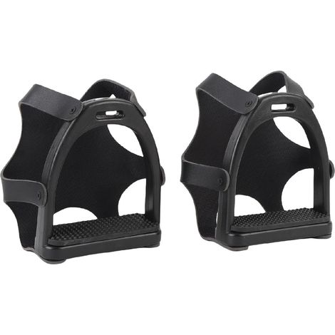 Étriers D'équitation, étrier de Selle de Tuyau de Résine avec Couvercle Net, Coussin de Pied en Caoutchouc, étriers de Cage à Orteil de sécurité Renforcés pour Adultes, (1/5)
