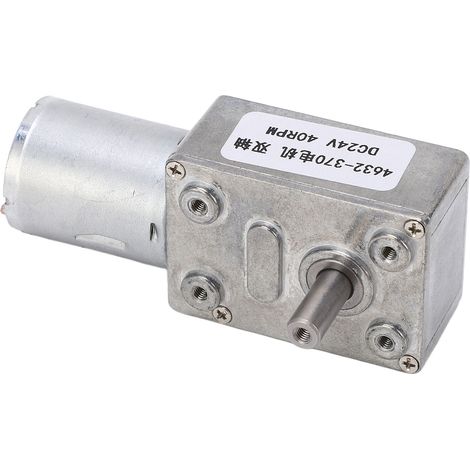 Moteur à courant continu à engrenages, double arbre, sens de rotation réglable, turbine carrée à vis sans fin, réducteur de vitesse, 24 V CC, 40 tr/min (1/5)