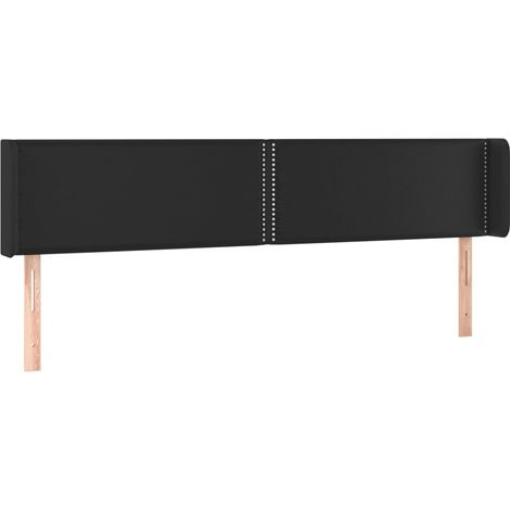 Accessorio letto testiera mobile camera da letto con bordo laterale 183 x 16 x 78/88 cm sintetico nero TDL0204514
