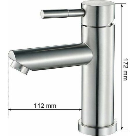 Robinet mélangeur lavabo eau froide – Cuivre durable finition chromée – Cartouche céramique sans plomb – Débit 9 l/min (1/4)