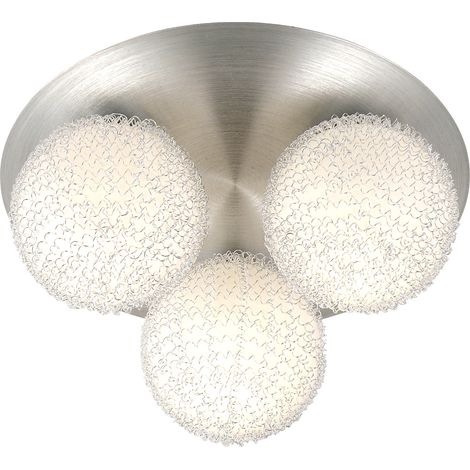Faretto da soffitto di design lampada a sfera in vetro lampada in alluminio rete soggiorno illuminazione sala da pranzo Globo 5962-3 (1/2)