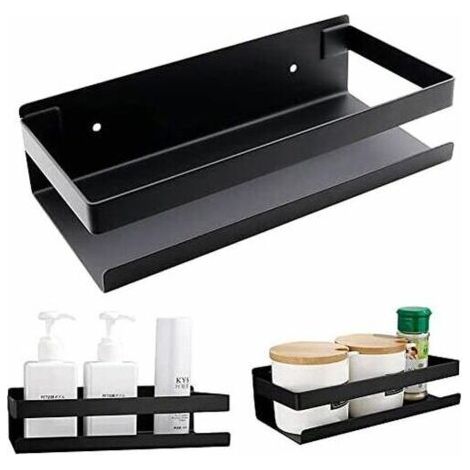 Étagère de douche sans perçage Version améliorée La colle auto-adhésive super forte assure un collage parfait de l'étagère de salle de bain en acier inoxydable (1/4)