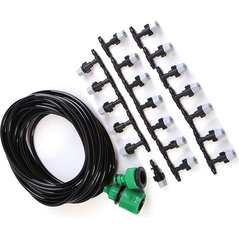 Système de brumisation pour jardin terrasse, tuyau d'arrosage avec buses, kit micro-irrigation 10 mètres. (1/5)