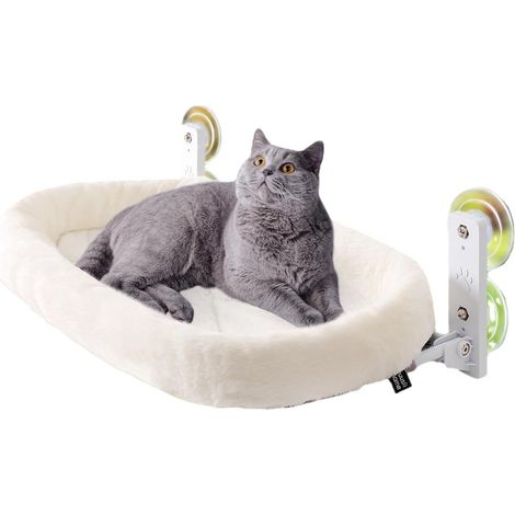 Hamac pour chat style fenêtre – ventouses puissantes, installation (52 x 30 cm, support 15 kg) (1/5)