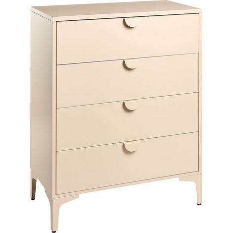 Chest of Drawers Beige Steel Painted 4 Pieces Home Office Living Room Storage Industrial ARDURA (1/5)