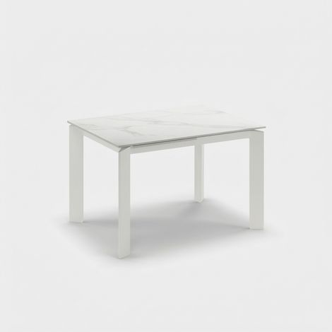 Table extensible 8 personnes avec plateau en céramique Sintered Stone Task - Effet marbre blanc (1/4)