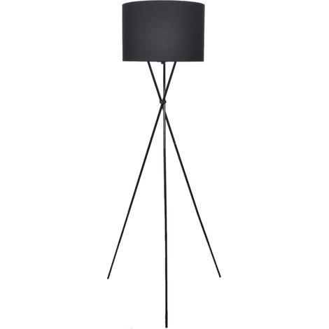 vidaXL Lampada da Pavimento con Supporto Nero 139 cm (1/4)