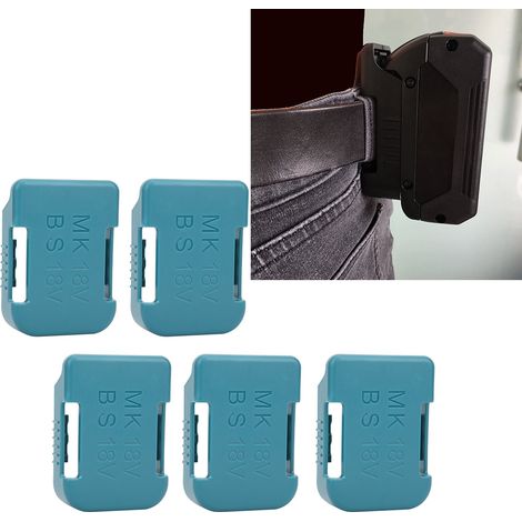 5-teiliges Lithium-Batterie-Aufbewahrungsregal mit Gürtelschlitz für Makita 18V Befestigungsgeräte, Cyan (1/5)