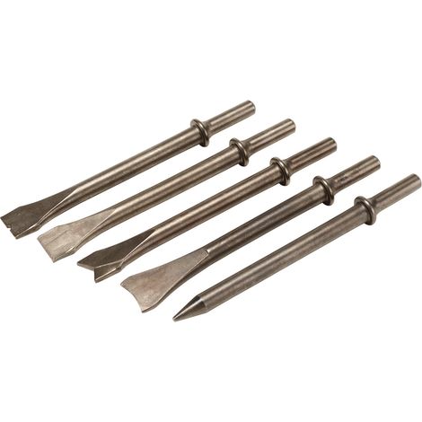 Draper 01090 4-Piece and 5-Piece Air Hammer Chisel Set Compatible with Various Air Tools for Heavy-Duty Demolition and Metalworking (1/2)