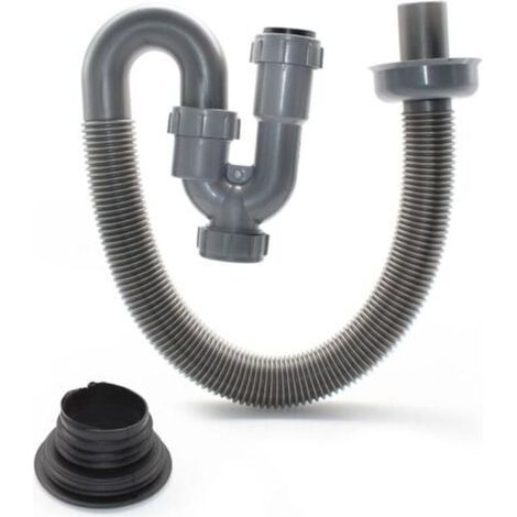 Tuyau d'évacuation universel de 60 cm, tuyau pour eaux usées en ABS souple, adapté aux lavabos et éviers de salle de bain.