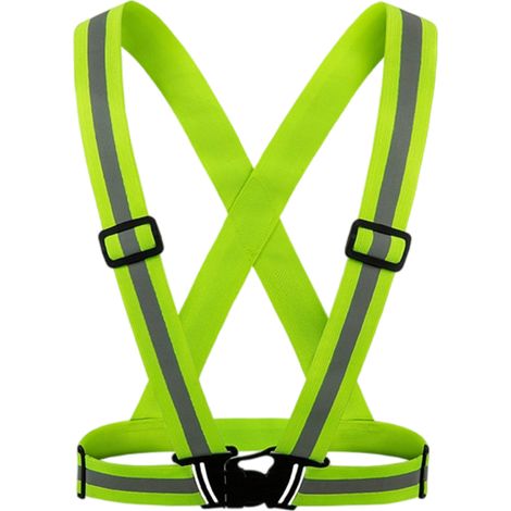 Gilet réfléchissant élastique réglable 1 sangle complète pour la circulation nocturne et la construction nocturne 2 gilets complets (1/4)