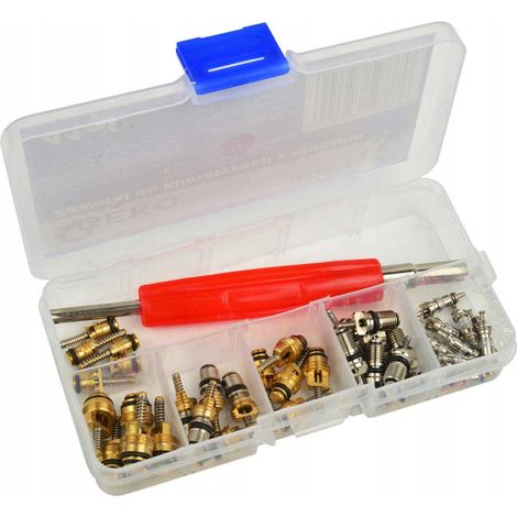 Juego de válvulas de aire acondicionado con llave Geko G02814, 41 piezas. (1/5)