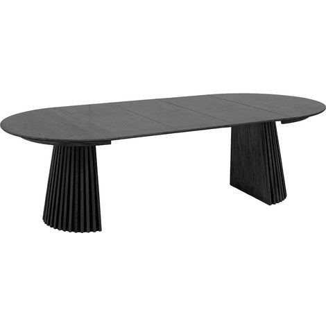 Osaka Esstisch Inkl. 3 Ansteckplatten, ø120x120-160-200-240cm schwarz.
