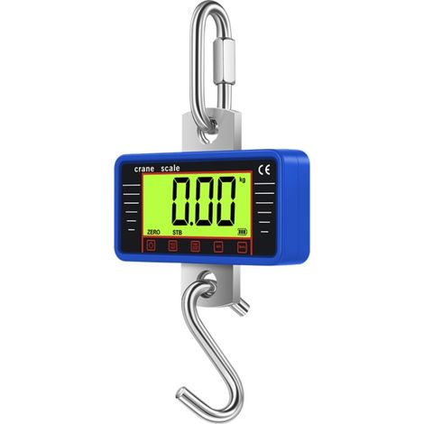 Suspendue balance numérique Heavy-Duty 500kg/1100lbs, écran LCD grand rétroéclairé, unités kg/Lb commutables, outil de pesée portable,balance de cuisine(bleu) (1/5)