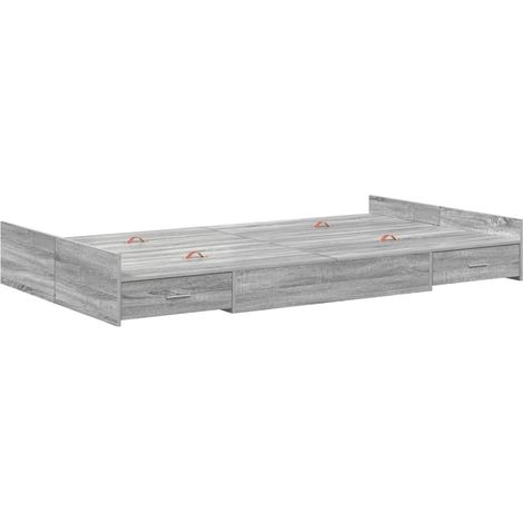 Lit double,Lit adulte,Cadre de lit avec rangement Sonoma gris 120 x 190 cm CFW9025059 (1/5)