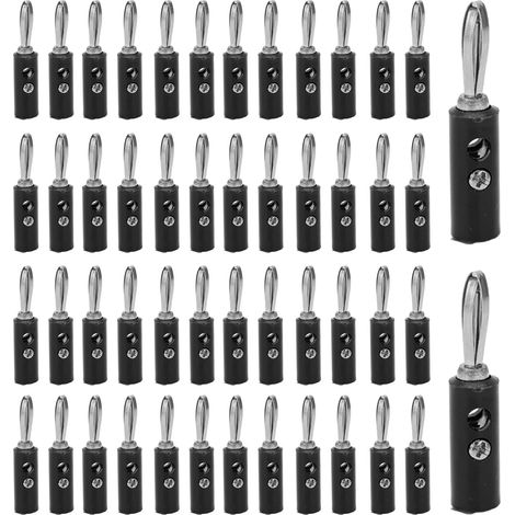 Fiche banane JT‑002 4mm nouveau type, connecteur d'instrument pédagogique sans soudure, noir (1/5)