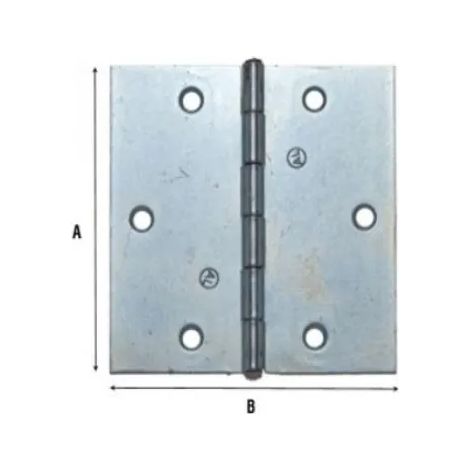 CERNIERA QUADRA ART.121 ACCIAIO ZINCATO  A=75 B=75 d.5,9 spess.1,2