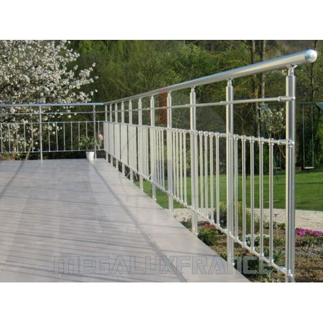 Garde Corps en Aluminium modèle LUXE - Pack de 2 mètres linéaires - Finition ALU (1/3)