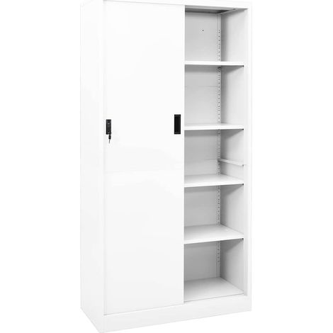 Maison Exclusive - Büroschrank mit Schiebetür Weiß 90x40x180 cm S (1/5)