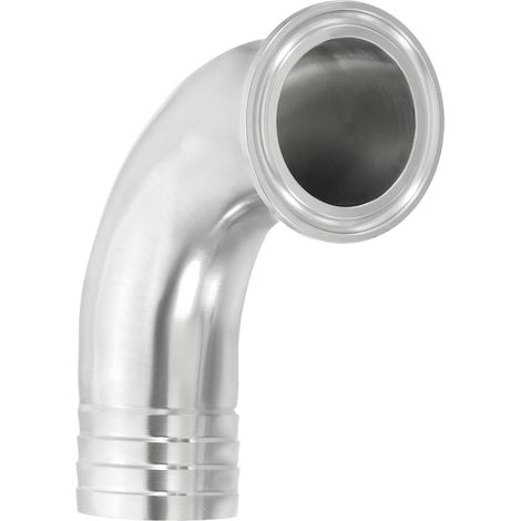 Coude à 90 Degrés Tri Clamps Tuyau Cannelé, Raccord de Tuyau de Barre 1 1/2 Pouce Tube 50,5mm Ferrule (1,5 Tri Clamps) en Acier Inoxydable 304 (1/5)