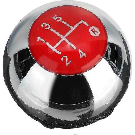 Pommeau de levier de vitesses à 5 rapports, boîte manuelle, pour BMW 500 (2012-2018), chromé et rouge, référence 55344048 (1/5)