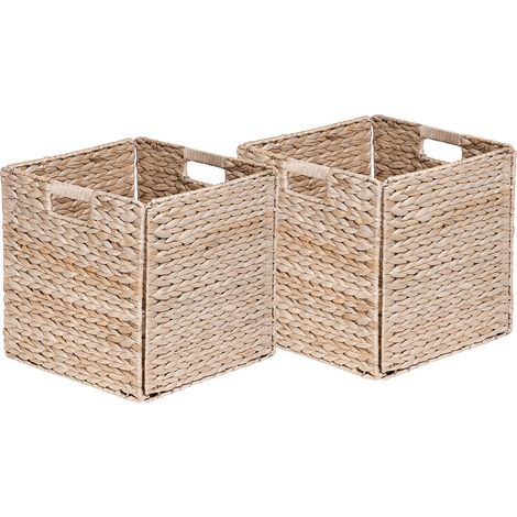 Lot de 2 paniers de rangement intissés pliables - Jacinthe d'eau - 31 x 31 x 31 cm - BOX & BEYOND (1/5)