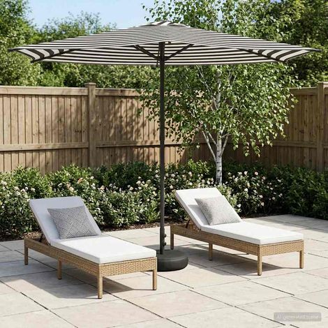 Paraguas de Jardín con Base 270 x 270 cm Poliéster Rectangular